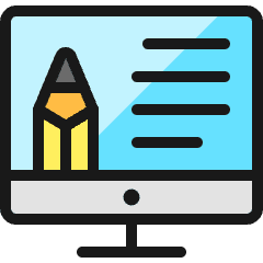 Design Monitor Pencil Icon from Ultimate Colors Set