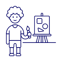 Artist Painting 5 Illustration from UX Line Set