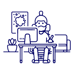 Designer Office 1 1 Illustration from UX Line Set