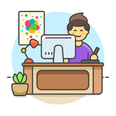 Designer Office 2 5 Illustration from UX Colors Set