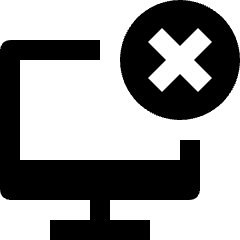 Desktop Cross Decline Remove Icon from Nova Solid Set