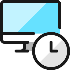 Monitor Clock Icon from Ultimate Colors Set