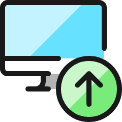 Monitor Upload Icon from Ultimate Colors Set