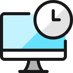 Desktop Monitor Clock Icon from Ultimate Colors Set