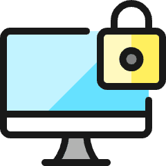 Desktop Monitor Lock 1 Icon from Ultimate Colors Set