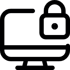Desktop Monitor Lock 1 Icon from Ultimate Regular Set