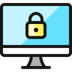 Desktop Monitor Lock Icon from Ultimate Colors Set