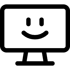 Desktop Monitor Smiley 1 Icon from Ultimate Regular Set