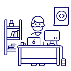 Coding Workstation 1 Illustration from UX Line Set