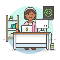 Coding Workstation 2 Illustration from UX Colors Set
