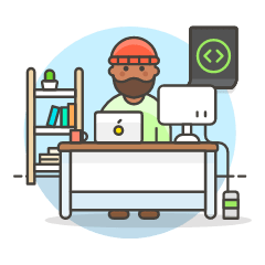 Coding Workstation 4 Illustration from UX Colors Set