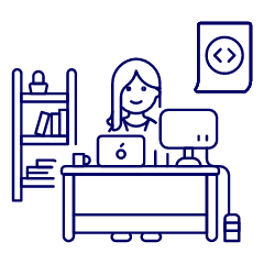 Coding Workstation 5 Illustration from UX Line Set