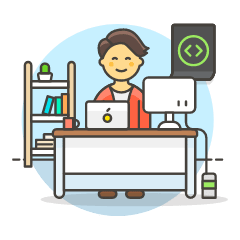 Coding Workstation 6 Illustration from UX Colors Set