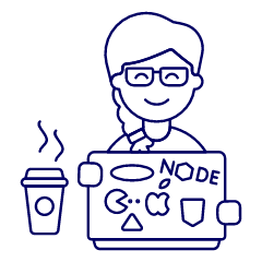 Geek Coding 4 Illustration from UX Line Set