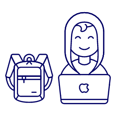 Hacker Backpack 1 Illustration from UX Line Set