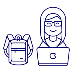 Hacker Backpack 4 Illustration from UX Line Set