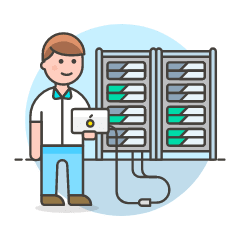 Server Technician 1 Illustration from UX Colors Set