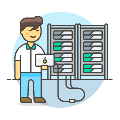 Server Technician 2 Illustration from UX Colors Set