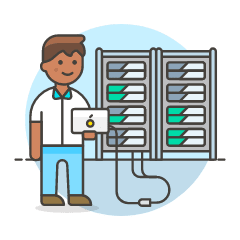 Server Technician 3 Illustration from UX Colors Set
