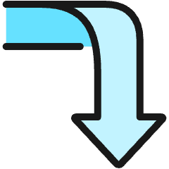 Diagram Arrow Bend Down Icon from Ultimate Colors Set