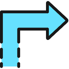 Diagram Arrow Dash Corner Point Right Icon from Ultimate Colors Set