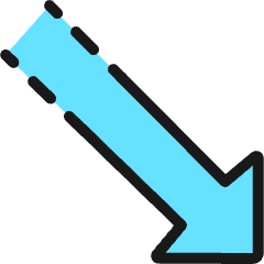 Diagram Arrow Dash Corner Right Down Icon from Ultimate Colors Set