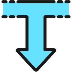 Diagram Arrow Dash Down Icon from Ultimate Colors Set