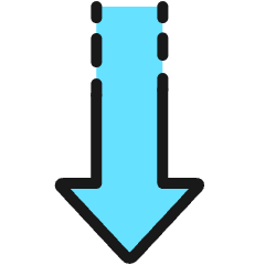 Diagram Arrow Dash Down 1 Icon from Ultimate Colors Set