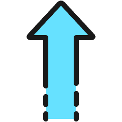 Diagram Arrow Dash Up 1 Icon from Ultimate Colors Set