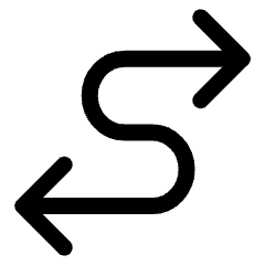 Diagram Curvy Both Direction Large Head Icon from Ultimate Regular Set