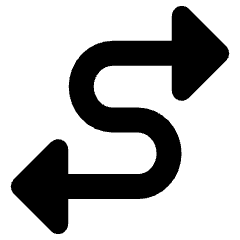 Diagram Curvy Both Direction Large Head Icon from Ultimate Bold Set