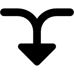 Diagram Merge Down Large Head Icon from Ultimate Bold Set