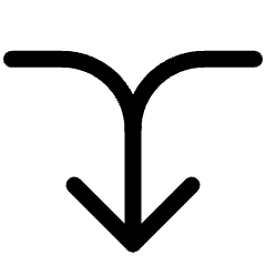 Diagram Merge Down Large Head Icon from Ultimate Regular Set