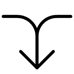 Diagram Merge Down Large Head Icon from Ultimate Light Set