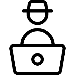 Hacker Laptop Icon from Ultimate Light Set