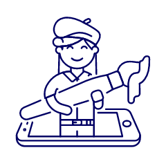 Graphic Designer 4 Illustration from UX Line Set