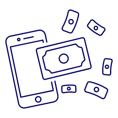 Phone Banknote Illustration from UX Line Set