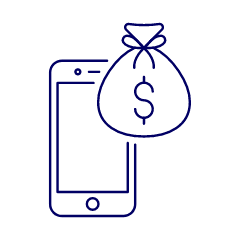 Phone Money Bag Illustration from UX Line Set