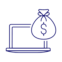 Online Income Laptop Illustration from UX Line Set