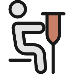 Disability Sit Walking Aid Icon from Ultimate Colors Set