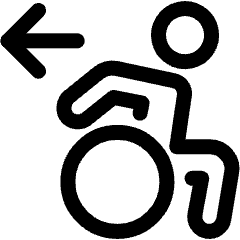 Disability Wheelchair Direction Backward Icon from Ultimate Regular Set