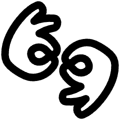 Sign Language Hand Icon from Plump Line Set