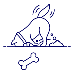 Dog Digging Illustration from UX Line Set