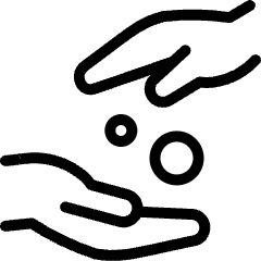 Begging Hands Give Coin Icon from Ultimate Light Set