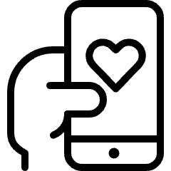 Donation Charity Smartphone Heart Icon from Ultimate Light Set