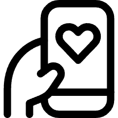 Donation Charity Smartphone Heart Icon from Ultimate Regular Set