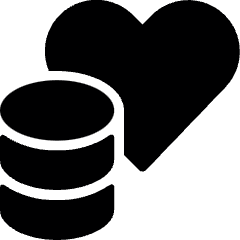 Donation Donate Coin Stack Heart Icon from Ultimate Bold Set