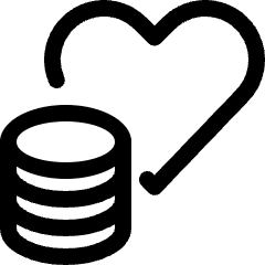 Donation Donate Coin Stack Heart Icon from Ultimate Regular Set