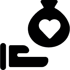 Donation Give Share Heart Money Bag Icon from Ultimate Bold Set