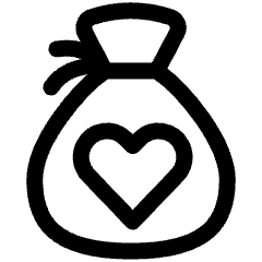 Donation Heart Money Bag Icon from Ultimate Regular Set